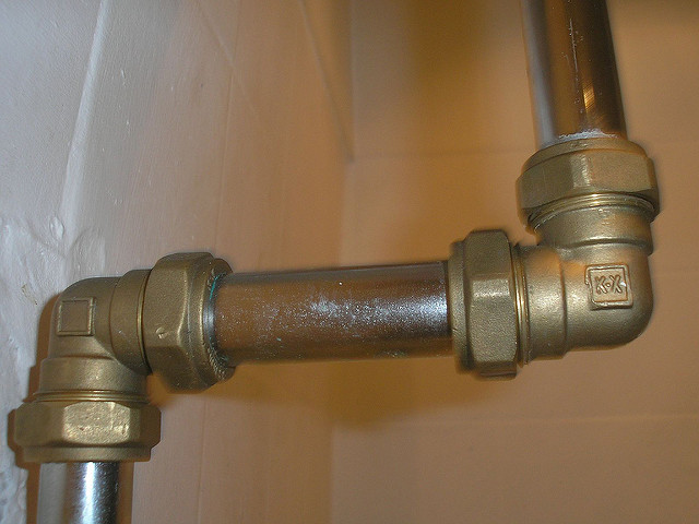 pipe underneath a sink