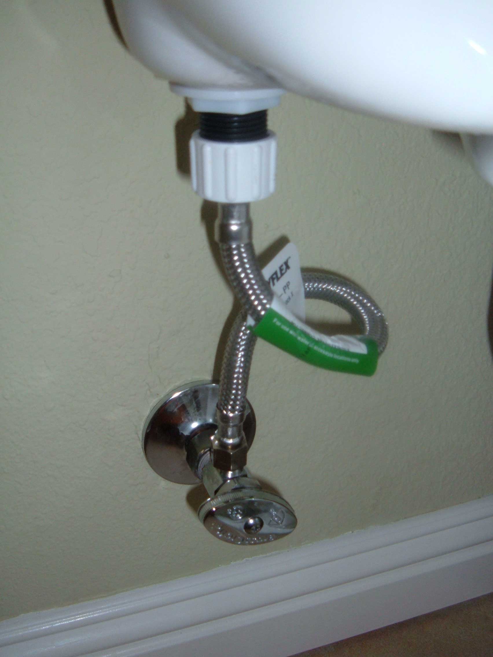 a toilet supply tube and stop valve