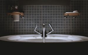 how water flowing from a bathroom sink